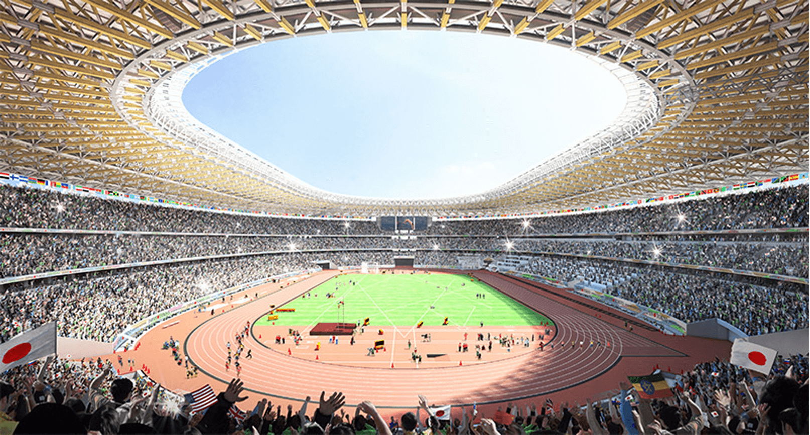 新国立競技場の木造構造デザイン案